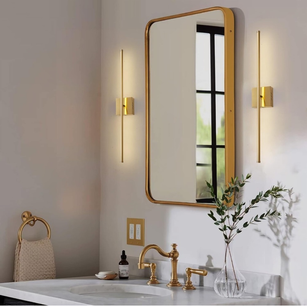 Modern Wall Sconces ,LED Brushed Brass Wall Light, 3000K 27.8 Inch (2 Pack) - Picture 2 of 5
